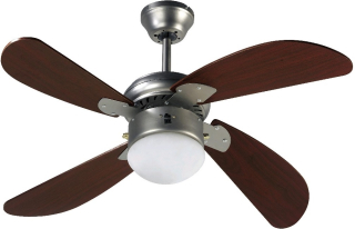 Stropní ventilátor s vestavěným světlem Hawai, vrtule 107cm, 3 rychlosti, E27, 60W, letní a zimní režim, ovládání řetízkem, Farelek